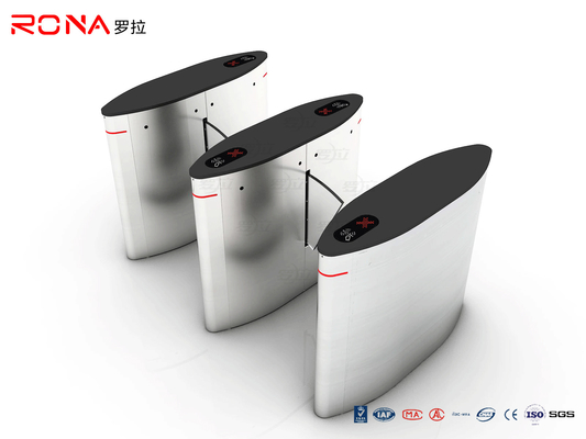 Turnstile Flap Barrier Gate Barcode Scanner Elektronik 304 Bahan Stainless Steel