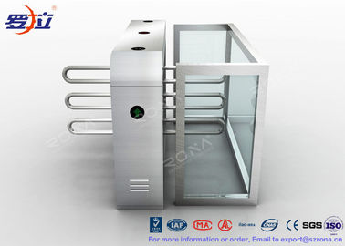 Pembaca Sidik Jari Pinggang Tinggi pintu putar Stainless Steel turnstyle Gerbang Untuk Access Control