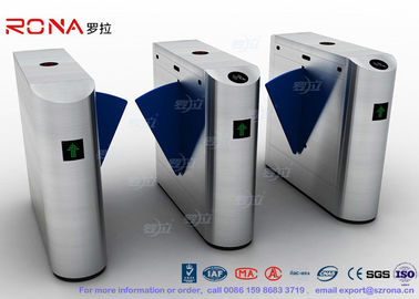 Pintu Masuk Flap Barrier Gate Turnstile SUS 304 Dengan Sistem Pengenalan Sidik Jari