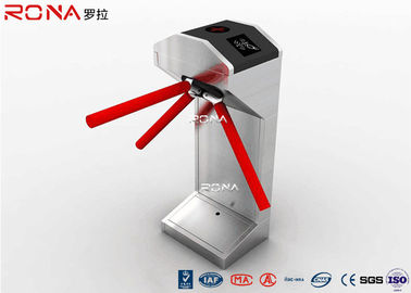 Setengah Tinggi Tripod Turnstile Gate 304 Stainless Steel Kedua Pembaca Kartu Directional RFID