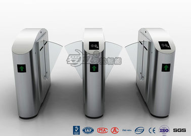 Kaca Kecepatan Tinggi Jalur Flap Barrier Gate Turnstile 304 Stainless Steel Untuk Gym / Metro