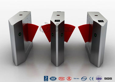Kontrol Akses Flap Barrier Turnstile, Sensor Inframerah Barrier Gate Pejalan Kaki Dengan IC / ID Card
