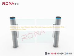 Pintu Masuk Supermarket 304 Stainless Steel Speed ​​Gate Turnstile Dengan Smart Cylinder Door