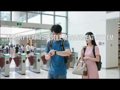 Gerbang Penghalang Keamanan Flap Otomatis, Pintu Putar Tinggi Pinggang Dengan Sistem Tiket