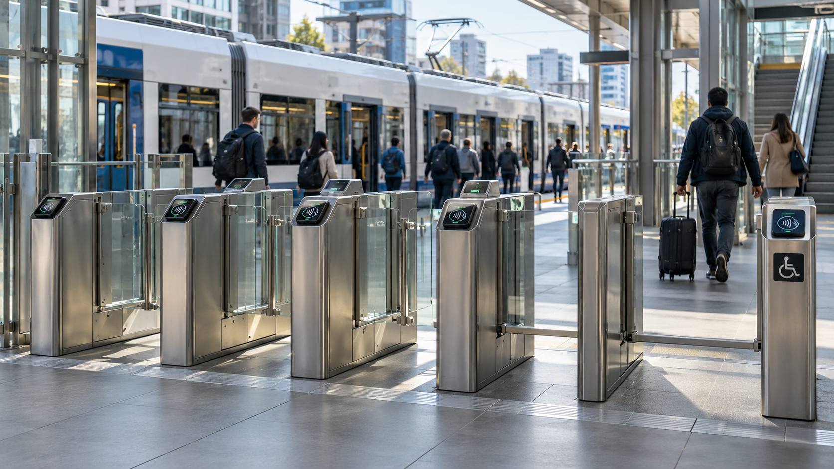 Blog perusahaan terbaru tentang Seattle Light Rail Fare Gate Pilot Signals New Priorities for Transit Turnstile Specifications