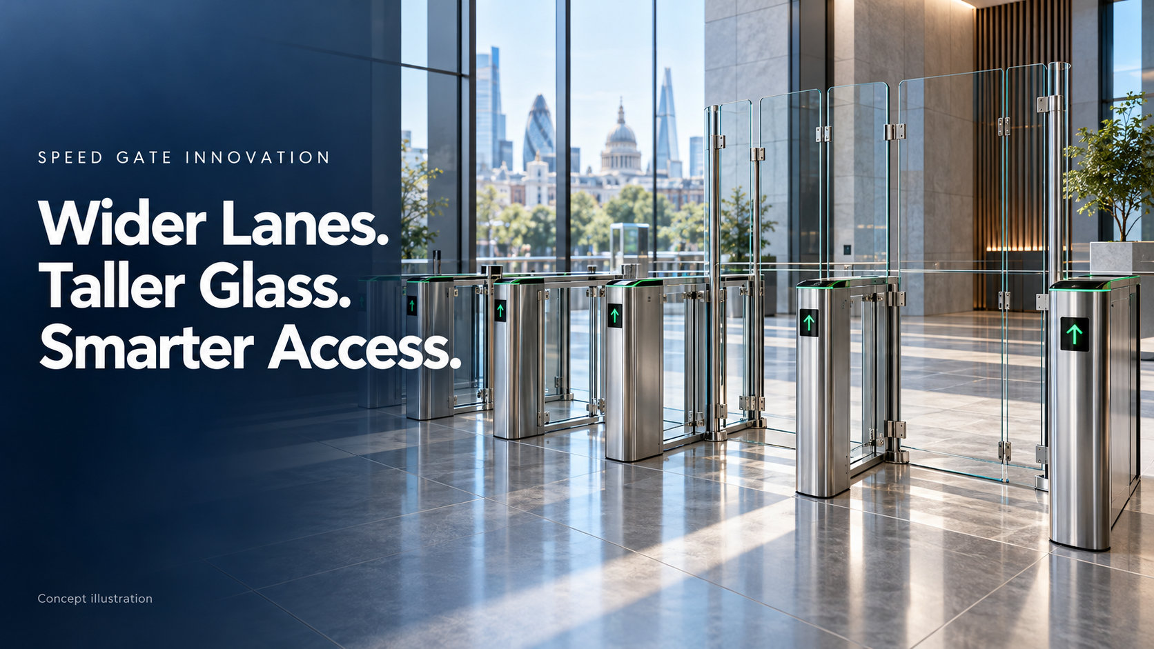 Blog perusahaan terbaru tentang International Security Expo 2026 Highlights Three Speed Gate Trends: Wide Lanes, Tall Glass, Legacy Retrofit