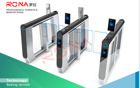 Pembaca Kartu RFID Sidik Jari Gerbang Kecepatan Turnstile Stainless Steel Untuk Bangunan Kantor