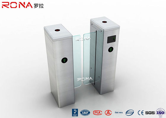 Keamanan Otomatis Geser Barrier Gate Tempered Kaca Turnstile Space Saving