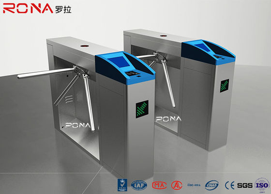 Sistem Akses Kontrol Tripod Pedestrian Akses 550mm Passage Width Silver Colour