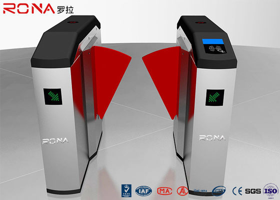 Red Soft Flap Barrier Gate Access Control Turnstile Tunggal / Bi - Directional