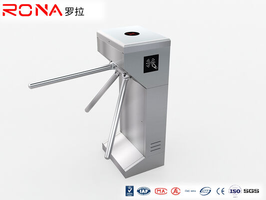 Stainless Steel 304 Tripod Turnstile Gate Standing Type Untuk Terminal Bus